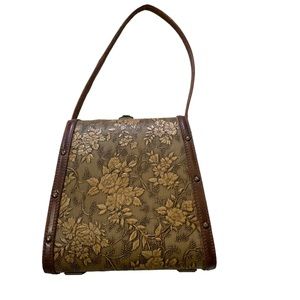 Vintage 1960s Hard Case Leather tooled purse